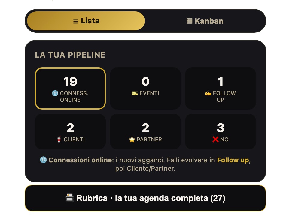 La Pipeline nell'app: le connessioni online